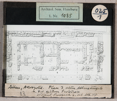 Vorschaubild Athen: Akropolis, Plan des alten Athenatempels 